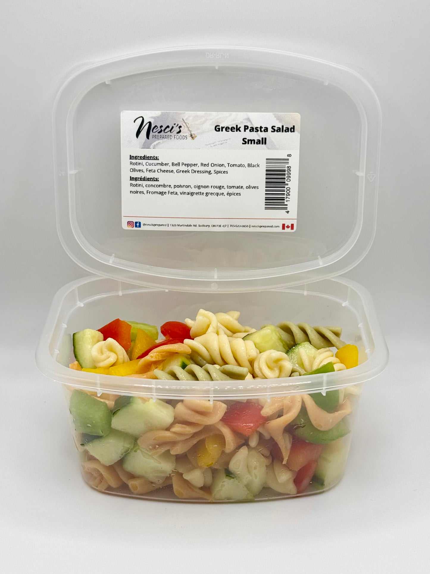 Nesci's Prepared Fresh- Greek Pasta Salad - Individual Size