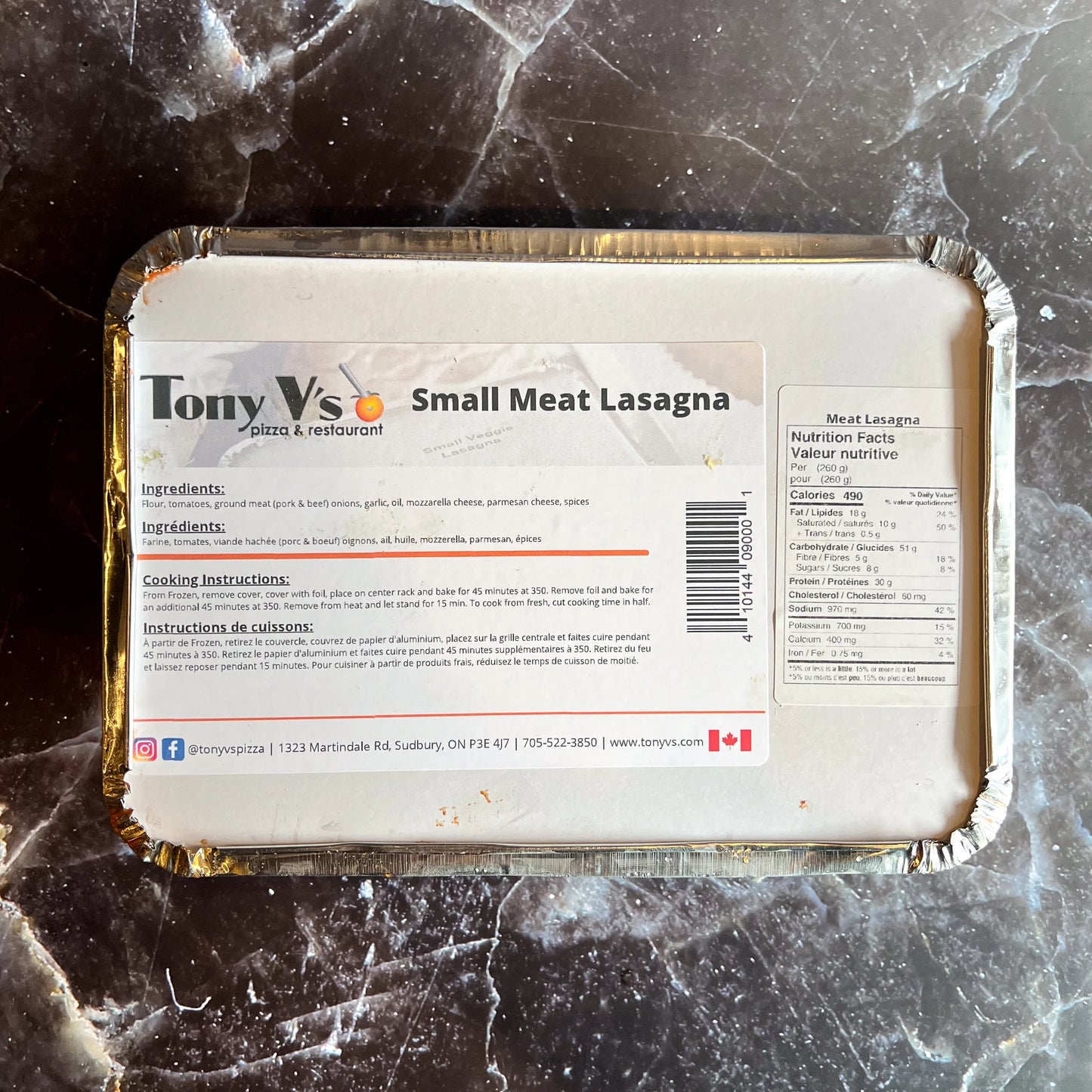 Meat Lasagna (Tony Vs) Small